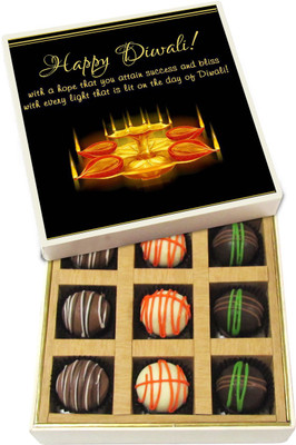 

Chocholik Diwali Gifts -With A Hope That You Attain Success And Bliss - Dark, Milk, White Chocolate Truffles - 9pc Truffles(135 g)