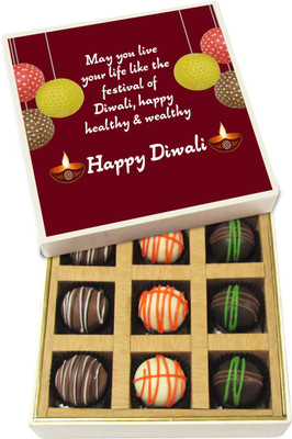 

Chocholik Diwali Gifts -May You Live Your Life Like The Festival Of Diwali - Dark, Milk, White Chocolate Truffles - 9pc Truffles(135 g)