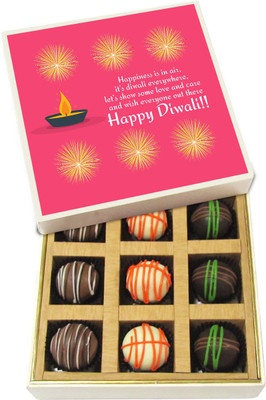

Chocholik Diwali Gifts -Happiness Is In The Air - Dark, Milk, White Chocolate Truffles - 9pc Truffles(135 g)