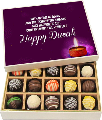 

Chocholik Diwali Gifts - With Gleam Of Diyas And The Echo Of The Chants - White, Dark, Milk Chocolate Truffles - 20pc Truffles(300 g)