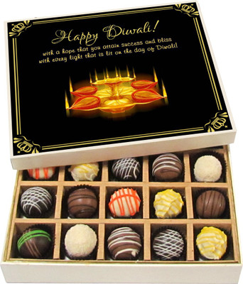 

Chocholik Diwali Gifts -With A Hope That You Attain Success And Bliss - Dark, Milk, White Chocolate Truffles - 20pc Truffles(300 g)