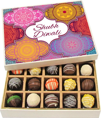 

Chocholik Diwali Gifts -Shubh Diwali To You - Dark, Milk, White Chocolate Truffles - 20pc Truffles(300 g)