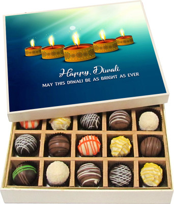 

Chocholik Diwali Sweets - Lets Fill Our Homes With Prayers - White, Dark, Milk Chocolate Truffles - 20pc Truffles(300 g)