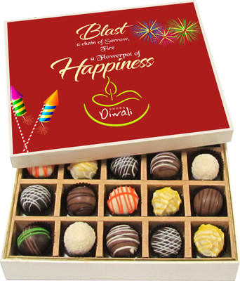 Chocholik Diwali Gifts - Blast A Chain Of Sorrow - White, Dark, Milk Chocolate Truffles - 20pc Truffles(300 g)
