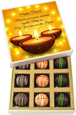 

Chocholik Diwali Gifts - Memories Of Moments Celebrated Together - White, Dark, Milk Chocolate Truffles - 9pc Truffles(135 g)