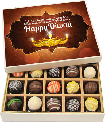 

Chocholik Diwali Gifts -Let This Diwali Burn All Your Bad Times And Enter - Dark, Milk, White Chocolate Truffles - 20pc Truffles(300 g)