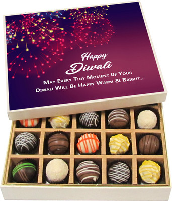 

Chocholik Diwali Sweets - May Every Tiny Moment 0f Your Diwali Will Be Happy - White, Dark, Milk Chocolate Truffles - 20pc Truffles(300 g)