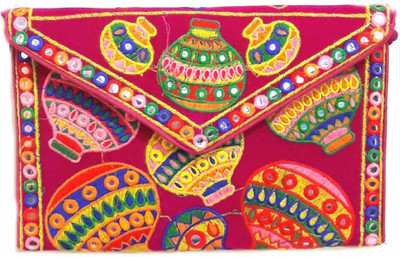 

Dineshalini Creations Party Pink Clutch
