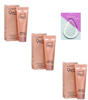 

Styling Eyelashes With Lakme 9to5 Weithless Mousse Foundation 6 gm Pack Of 3(Set of 4)