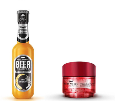 

Park Avenue ANTI-DANDRUFF BEER SHAMPOO & RUGGED HOLD HAIR GEL(Set of 2)