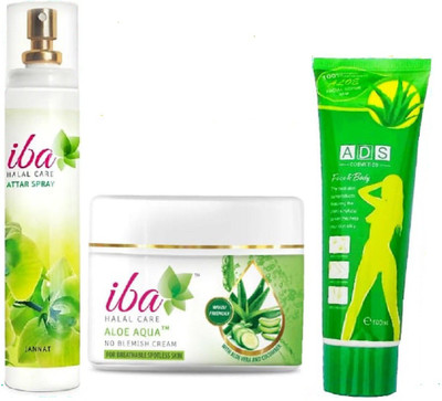

iba halal care GIRLS PACK WITH ALOE AQUA FACE CREAM -FACE & BODY SCRUB FOR ALL SKIN -ATTAR SPRAY PACK(Set of 3)