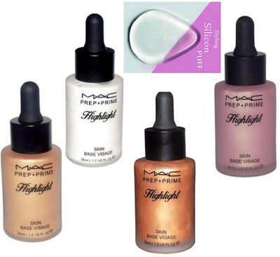 

Styling Silicon Puff With Mac Prep+Prime Highlighter Skin Base Visage 35 ml(Set of 5)