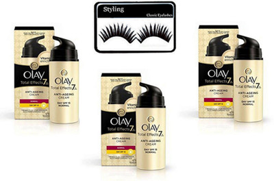 

Styling Eyelashes With Olay Total Effect 7 in one Anti-Ageing Day Cream Pack Of 3(Set of 4)