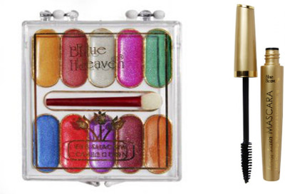 

Blue Heaven cream eyeshadow 10 in 1 with long wear mascara(Set of 2)