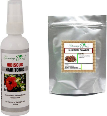 

Glowing Buzz Combo of Hibiscus hair tonic 100ml and SHikakai powder 100 grams(Set of 2)