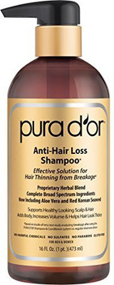 

Pura D'or Original Gold Label Anti-Thinning Shampoo Clinically Tested Infused With Organic Argan Oil Biotin & Ingredients(473.18 ml)