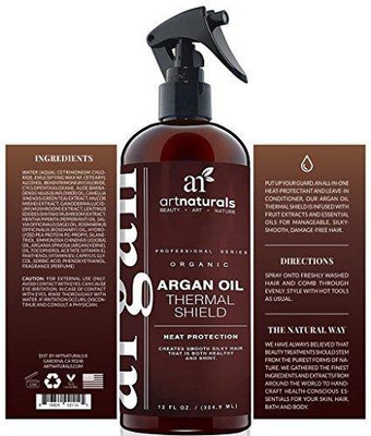 

Artnaturals Thermal Hair Protector Spray - 8.0 Oz - Protective Spray Against Flat Iron Heat - Contains 100% Organic Argan Oil Preventing Damage Breakage & Split Ends(236 ml)