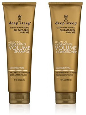 

Deep Steep Argan Oil Hydrating Volume Shampoo And Argan Oil Hydrating Volume Conditioner Bundle With Organic Argan Oil Rice Protein And Marula Oil(295 ml)