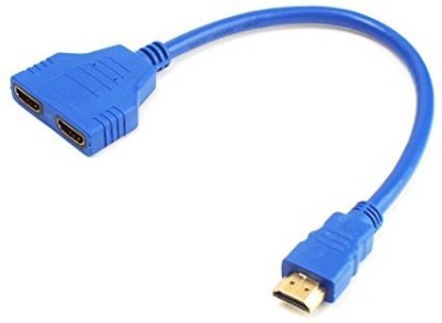 

Microware HDMI Splitter, High Definition 1080P HDMI Male to 2 Female 1 in 2 Out Splitter Cable Adapter Converter 0.3M Length (Blue) HDMI Cable(Compatible with Mobile, Laptop, Tablet, Mp3, Gaming Device, Blue)