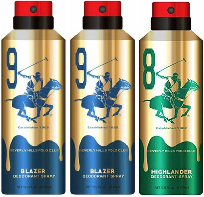 

Beverly Hills Polo Club Two Blazer & One Highlander Deo Deodorant Spray - For Men(525 ml, Pack of 3)