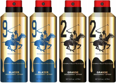 

Beverly Hills Polo Club Two Blazer & Two Grande Deo Deodorant Spray - For Men(700 ml, Pack of 4)