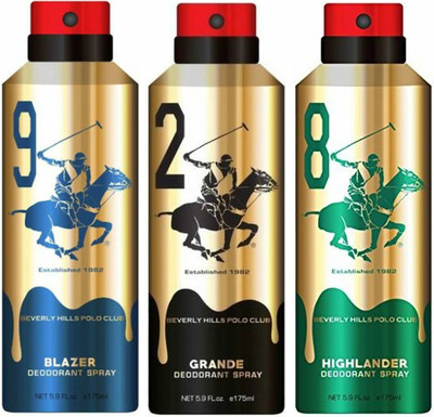 

Beverly Hills Polo Club One Blazer & One Grande & One Highlander Deo Deodorant Spray - For Men(525 ml, Pack of 3)