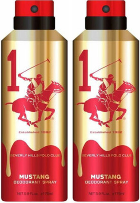 

Beverly Hills Polo Club Two Mustang Deo Deodorant Spray - For Men(350 ml, Pack of 2)