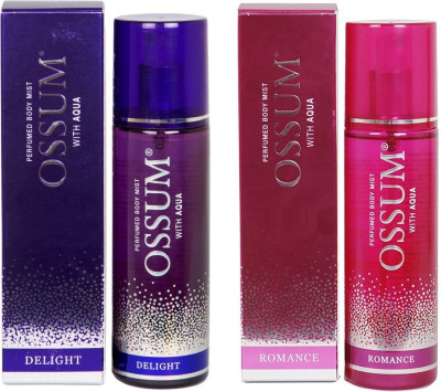 

OSSUM DELIGHT PERFUMED BODY MIST 115 ML + ROMANCE PERFUMED Body Mist - For Men & Women(115 ml, Pack of 2)