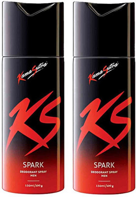 

KamaSutra spark Body Spray - For Men(300 ml, Pack of 2)