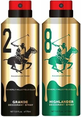 

Beverly Hills Polo Club One Grande & One Highlander Deo Deodorant Spray - For Men(350 ml, Pack of 2)