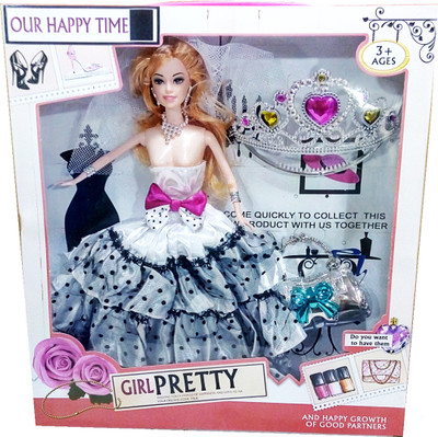

TALKING GANESHA Beautiful Fashion Doll with Fashion Accessories like Handbag & Tiara Doll Set for Girls - Multicolor(Multicolor)