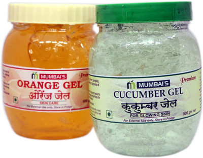 Mumbai agro Herbal Combo Pack of Orange & Cucumber Gel 500 GM Each(500 ml)