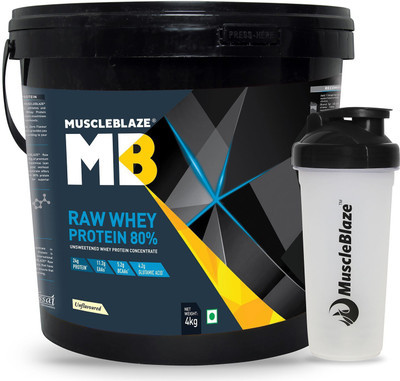

MuscleBlaze Raw Whey Protein 4Kg Unflavoured with Shaker Combo(4Kg)