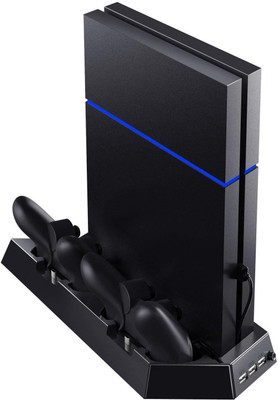 

Microware Vertical Stand with Cooling Fan for PS4, Controllers Charging Station... Gaming Accessory Kit(Black, For PS4)