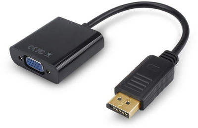 

secro Gold-plated DisplayPort(DP) Male To VGA Female Cable Adapter for PC Laptop Desktop Gaming Adapter(Black, For PC)