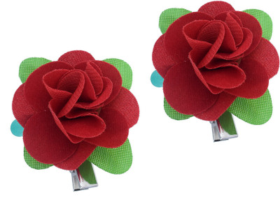 

Memoir Fabric Red Rose design, pair of two hair clip, Hair pin, Girls Women stylish Fashion Hair Clip(Red)
