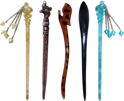 

RISHIKA Combo of Multi Color Juda Sticks Bun Stick(Multicolor)