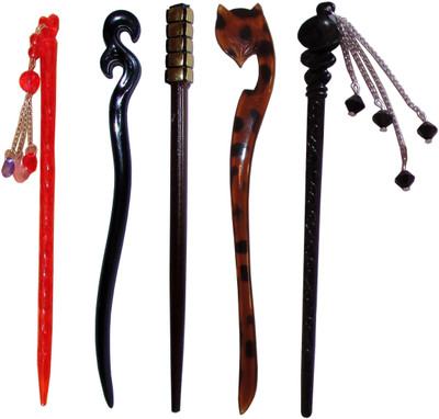 

ZIPPOO Combo of Multi Color Juda Sticks Bun Stick(Multicolor)