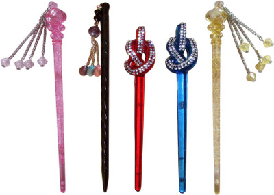 

GIRISJ Combo of Multi Color Juda Sticks Bun Stick(Multicolor)