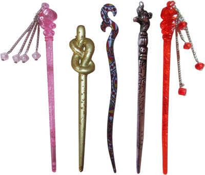 

GUIO Combo of Multi Color Juda Sticks Bun Stick(Multicolor)