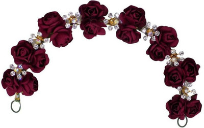 

BOXO Bun Decoration HaiGajra For Women And Girls Wedding Use, Maroon Bun(Maroon)
