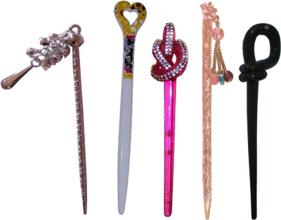 

HARIYALI Combo of Multi Color Juda Sticks Bun Stick(Multicolor)