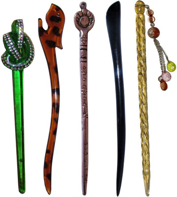 

Arezzo Arezzo Combo of Multi Color Juda Sticks Bun Stick(Multicolor)
