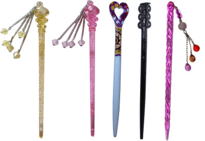 

GITTI Combo of Multi Color Juda Sticks Bun Stick(Multicolor)