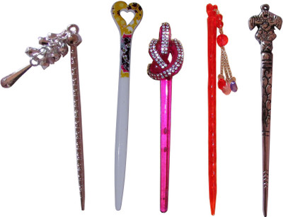 

GAURI Combo of Multi Color Juda Sticks Bun Stick(Multicolor)