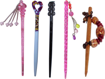 

GEERO Combo of Multi Color Juda Sticks Bun Stick(Multicolor)