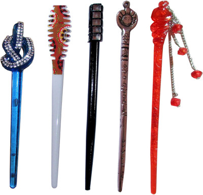 

FANAN Combo of Multi Color Juda Sticks Bun Stick(Multicolor)