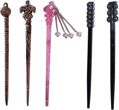 

France Luxe Combo of Multi Color Juda Sticks Bun Stick(Multicolor)