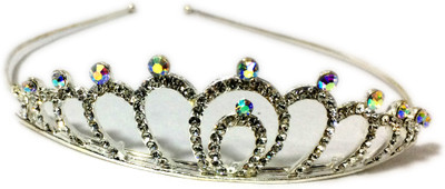 

New Arihant Traders Princes Crown/Head band with stone Head Band, Hair Band, Hair Accessory Set(Silver)