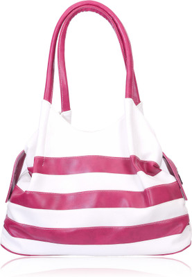 BELIZZA Shoulder Bag(White, Pink), Pink;white